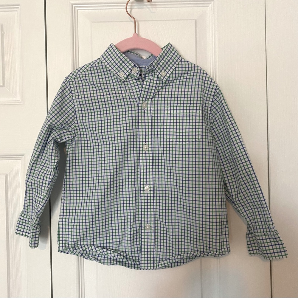 Janie and Jack grid checked dress shirt